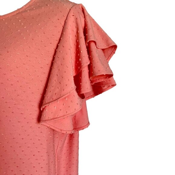 Zoey & Leelo Peach Top with Ruffle Sleeves Woman's Plus Size 2X NEW - Picture 5 of 9